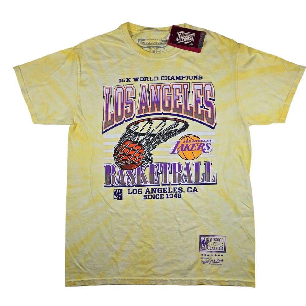 Mitchell & Ness LA Lakers NBA 16x Champs Hardwood Classics Tie-Dye Shirt Men's M